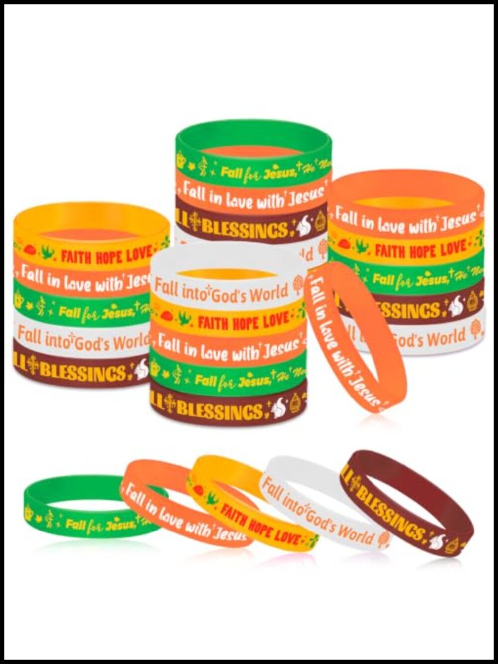35pc Fall Religious Silicone Bracelets Christian Party Favors